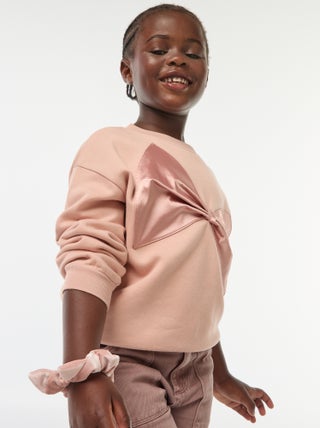 Sweatshirt com laço em cetim