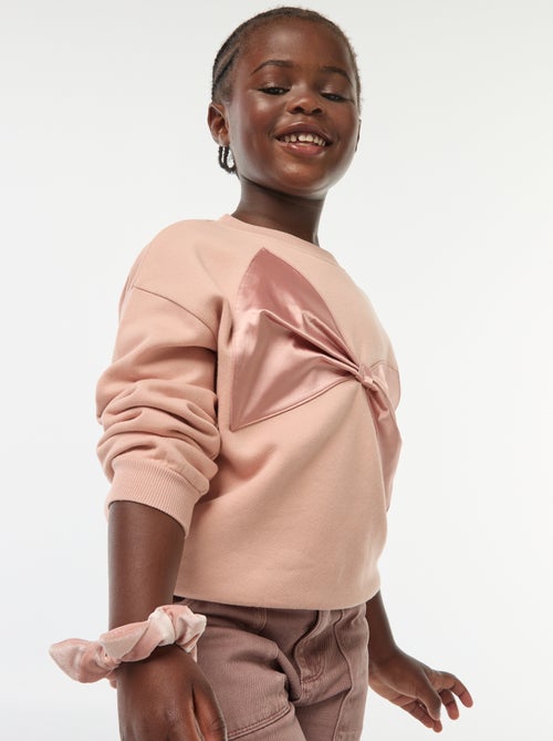 Sweatshirt com laço em cetim - Kiabi