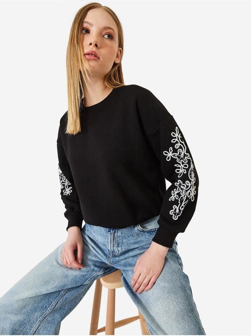 Sweatshirt com manga bordada lucci - Kiabi Sweatshirt com manga bordada lucci - Kiabi