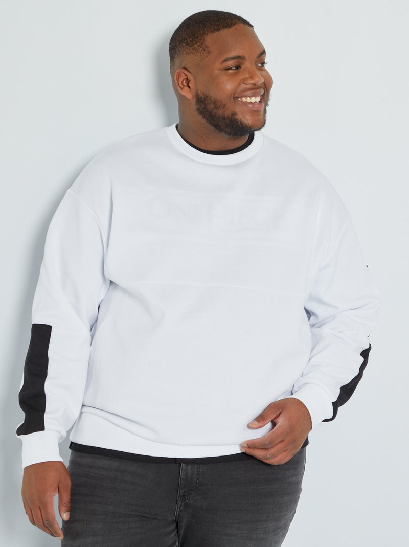 Sweatshirt com mangas color-block Branco - Kiabi
