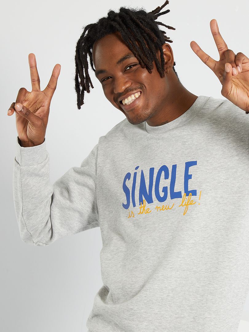 Sweatshirt  com mensagem CINZA - Kiabi