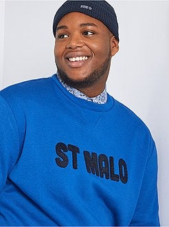 Sweatshirt com mensagem em relevo de conceção ecológica - Kiabi