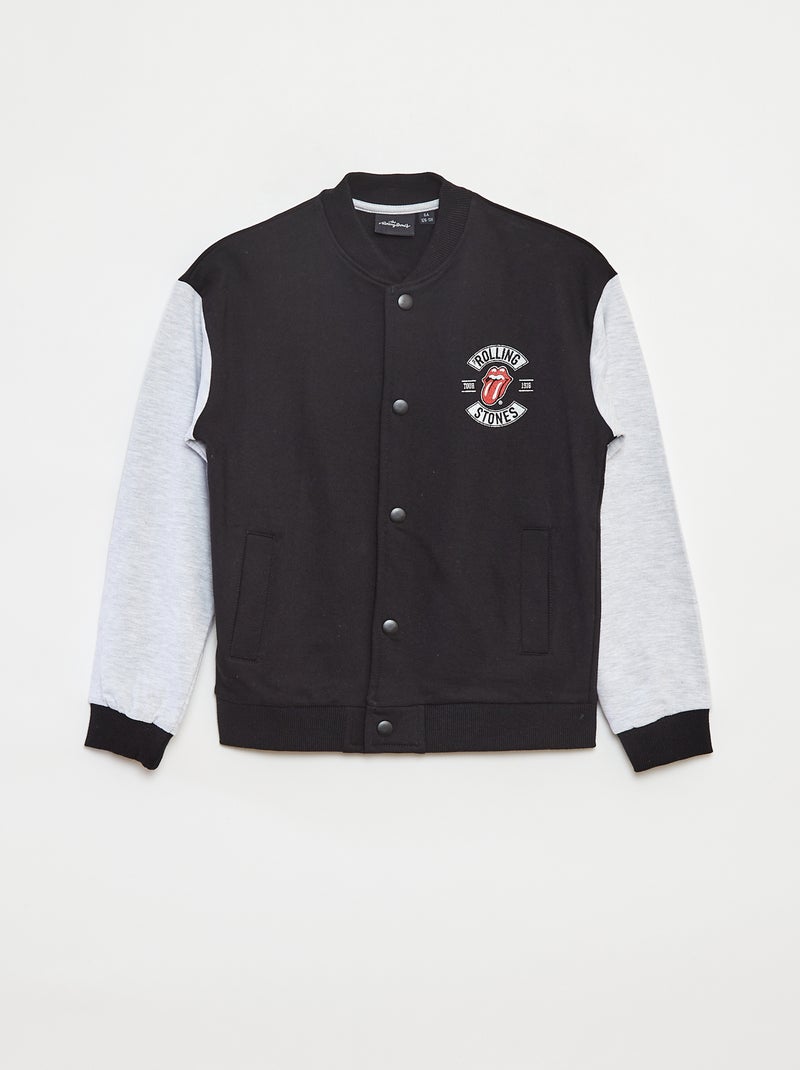 Sweatshirt com molas de pressão 'Rolling Stones' Preto - Kiabi