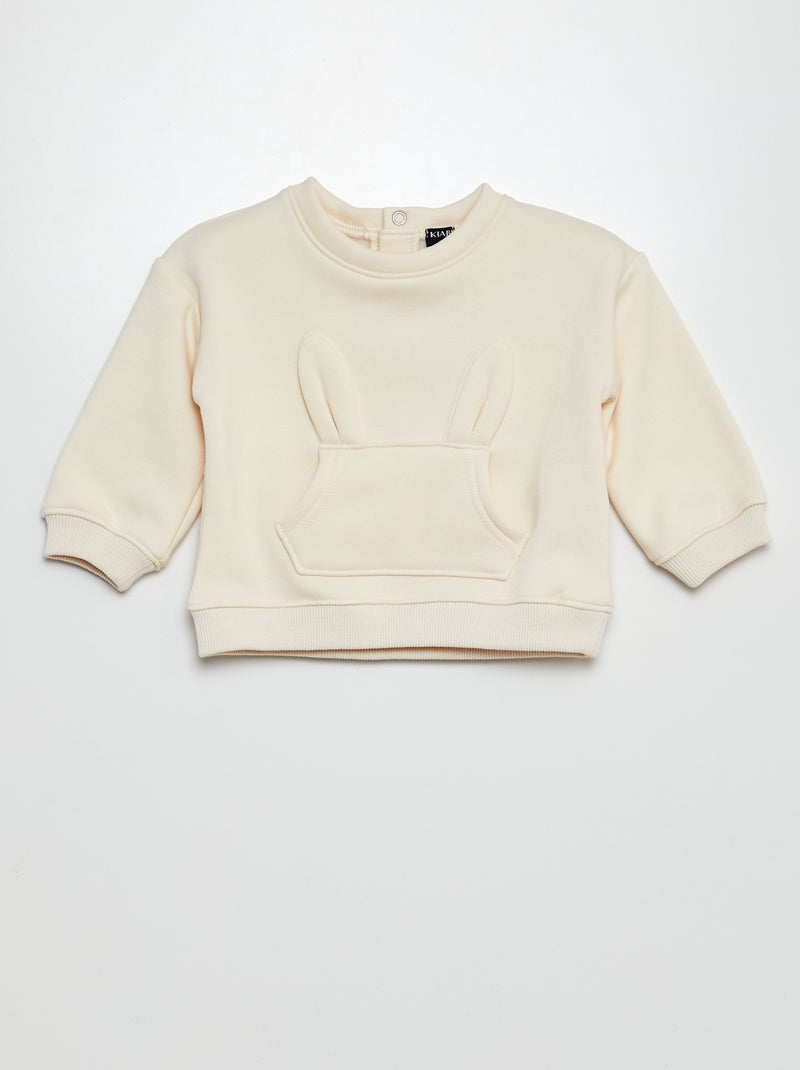 Sweatshirt com orelhas de coelho BRANCO - Kiabi