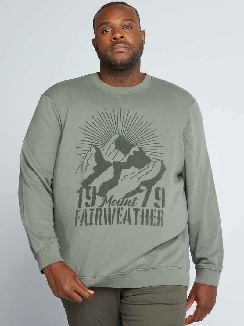 Sweatshirt com um estampado de feltro CAQUI - Kiabi