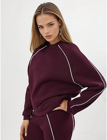 Sweatshirt com vivo contrastante e manga comprida busem