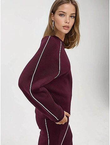 Sweatshirt com vivo contrastante e manga comprida busem