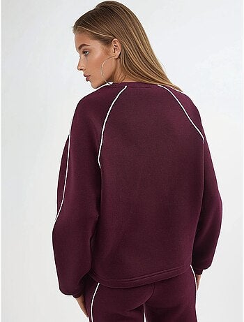 Sweatshirt com vivo contrastante e manga comprida busem