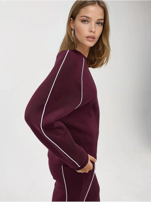 Sweatshirt com vivo contrastante e manga comprida busem - Kiabi Sweatshirt com vivo contrastante e manga comprida busem - Kiabi
