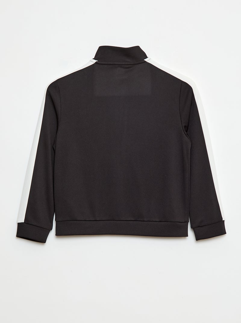 Sweatshirt com zíper e gola alta Preto - Kiabi