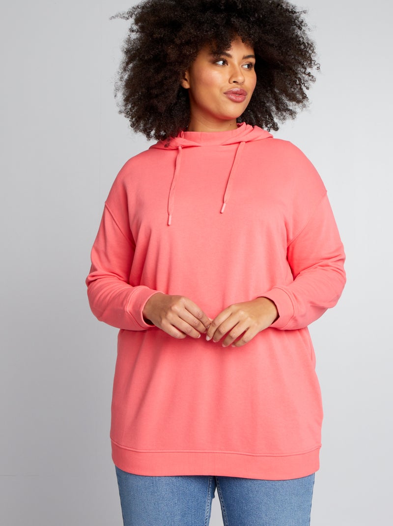 Sweatshirt comprida com capuz ROSA - Kiabi