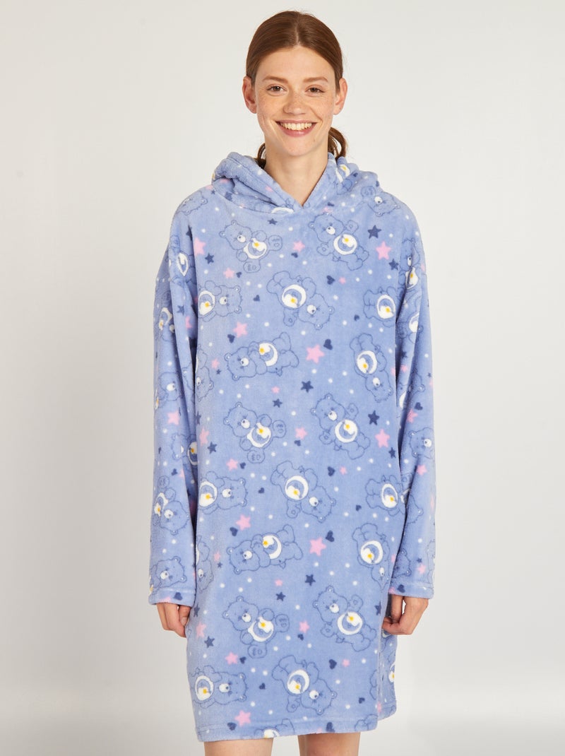 Sweatshirt comprida com capuz 'Ursos carinhosos' AZUL - Kiabi
