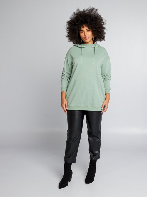 Sweatshirt comprida com capuz - Kiabi