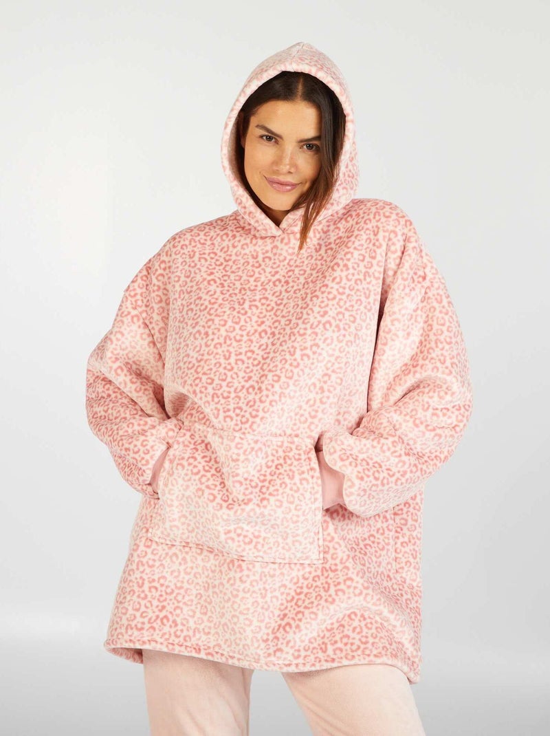 Sweatshirt comprida de malha polar Rosa - Kiabi