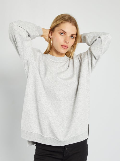 Sweatshirt comprida em moletão - Kiabi