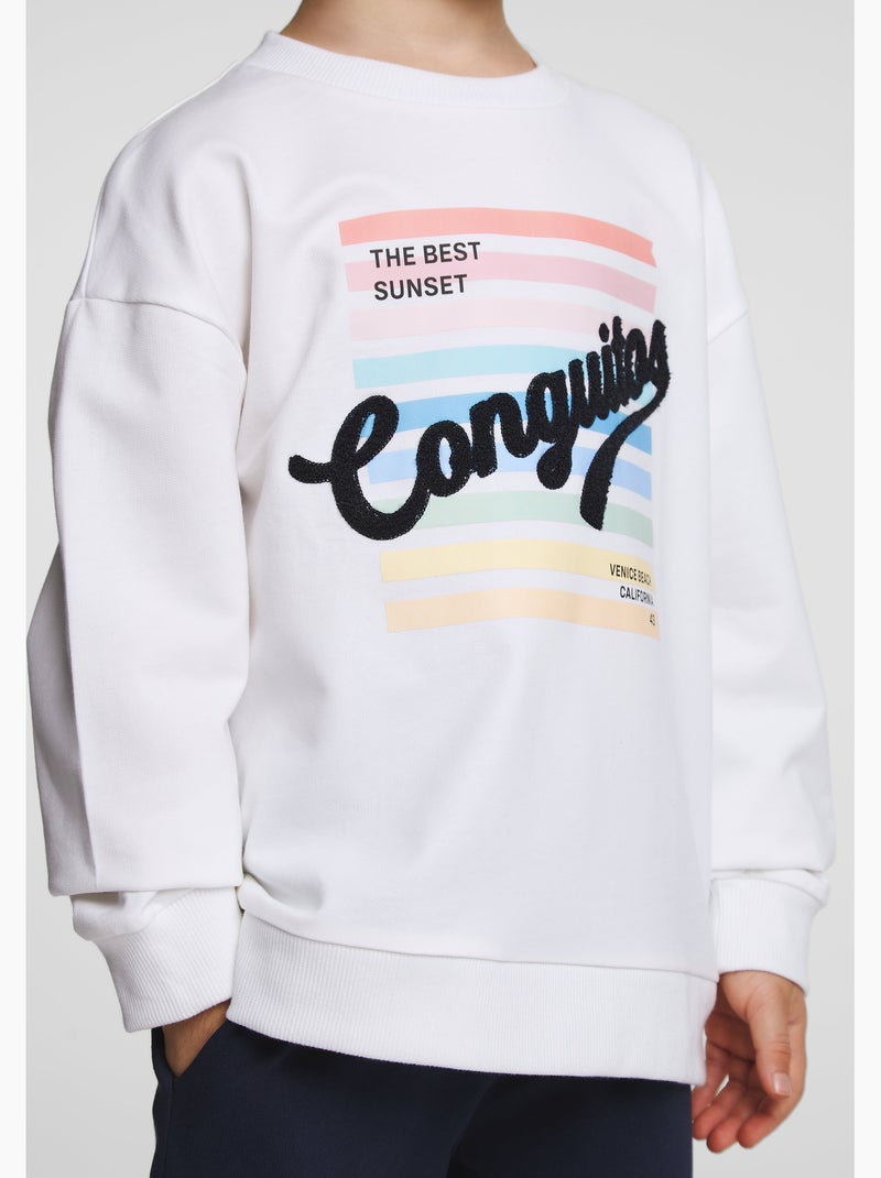 Sweatshirt conguitos minimalist Branco - Kiabi