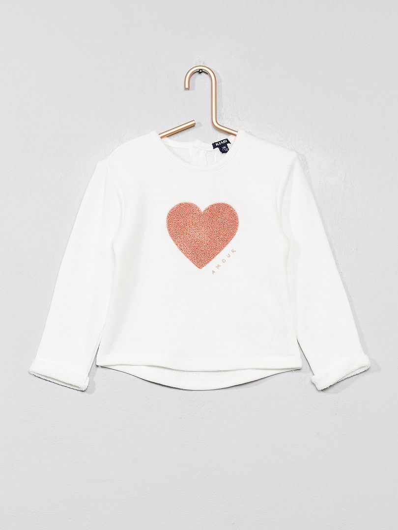Sweatshirt 'Coração' BRANCO - Kiabi