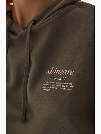 Sweatshirt crop com capuz e manga comprida penti