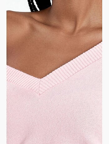 Sweatshirt crop feminina com decote em v busem