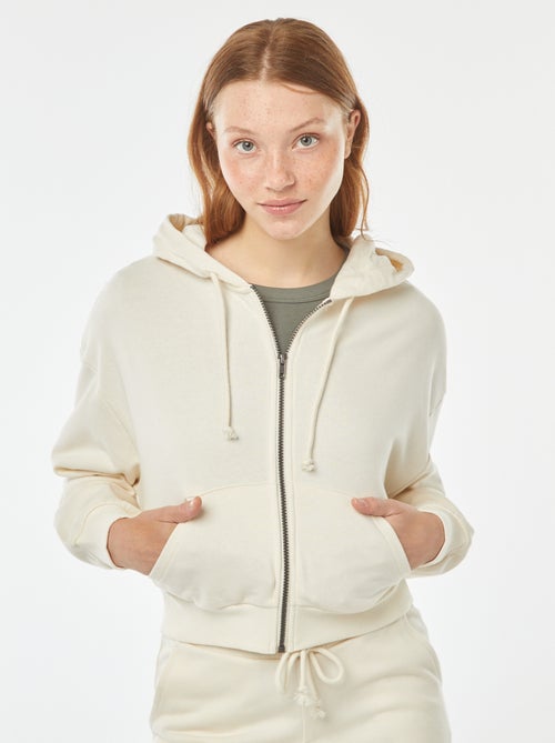 Sweatshirt cropped com capuz - Kiabi