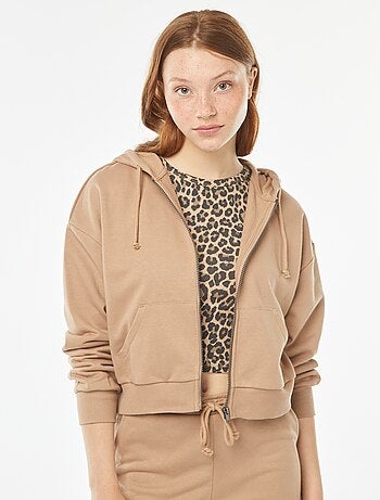 Sweatshirt cropped com capuz
