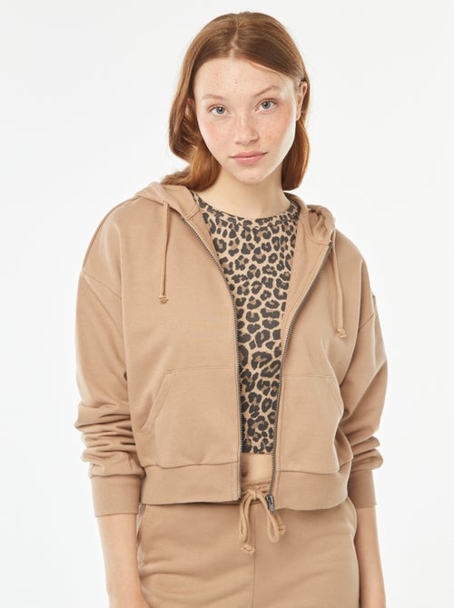 Sweatshirt cropped com capuz - Kiabi