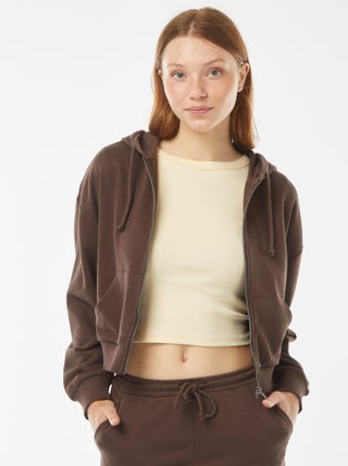 Sweatshirt cropped com capuz