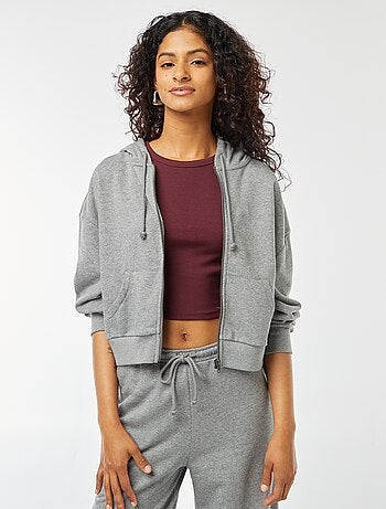 Sweatshirt cropped com capuz