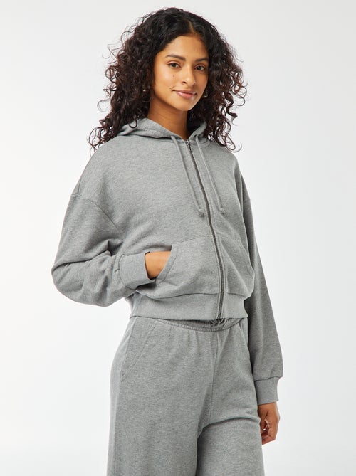 Sweatshirt cropped com capuz - Kiabi