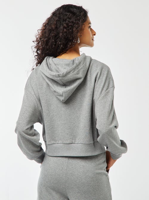 Sweatshirt cropped com capuz - Kiabi