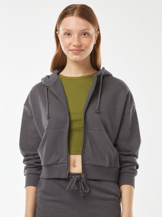 Sweatshirt cropped com capuz