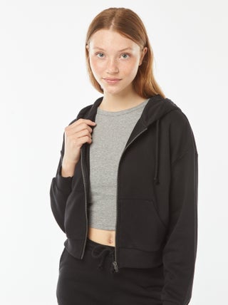 Sweatshirt cropped com capuz