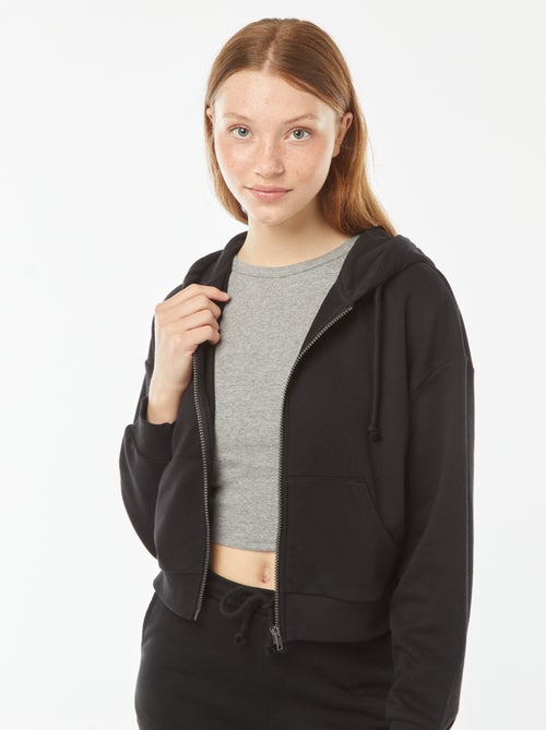 Sweatshirt cropped com capuz - Kiabi