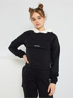 Sweatshirt cropped com capuz - Kiabi