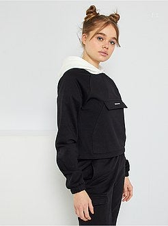 Sweatshirt cropped com capuz - Kiabi