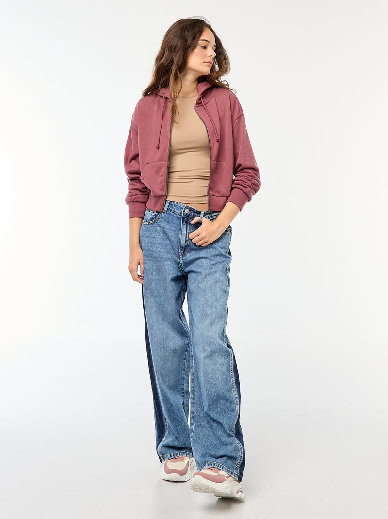 Sweatshirt cropped com capuz Rosa - Kiabi