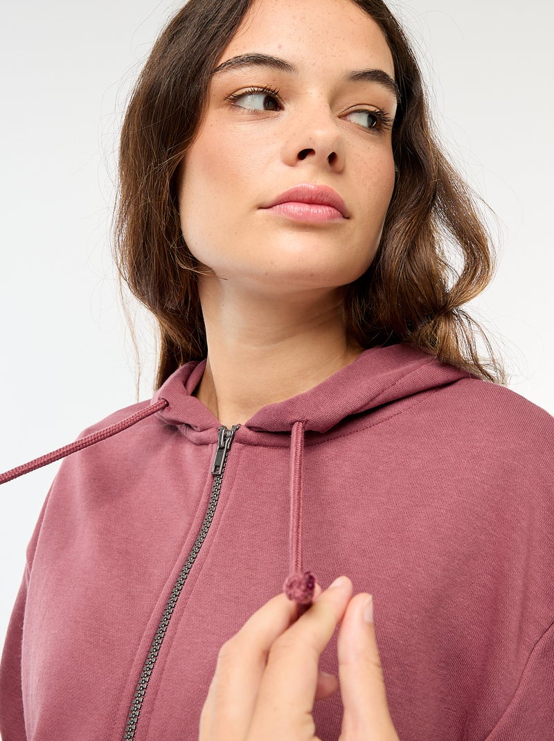 Sweatshirt cropped com capuz Rosa - Kiabi