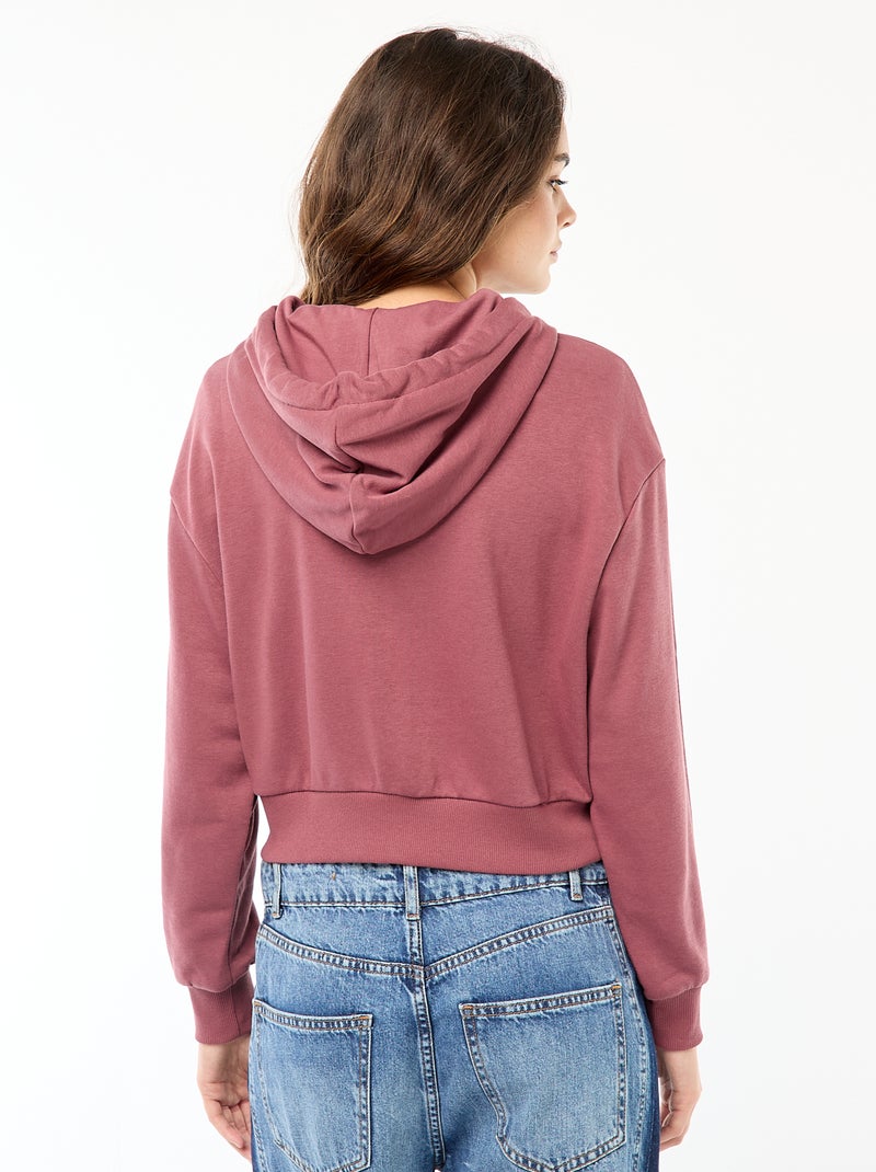 Sweatshirt cropped com capuz Rosa - Kiabi