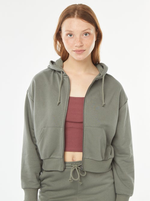 Sweatshirt cropped com capuz - Kiabi
