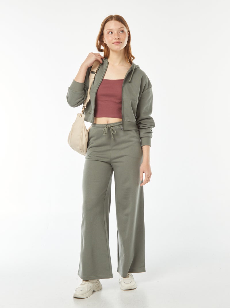 Sweatshirt cropped com capuz Verde - Kiabi