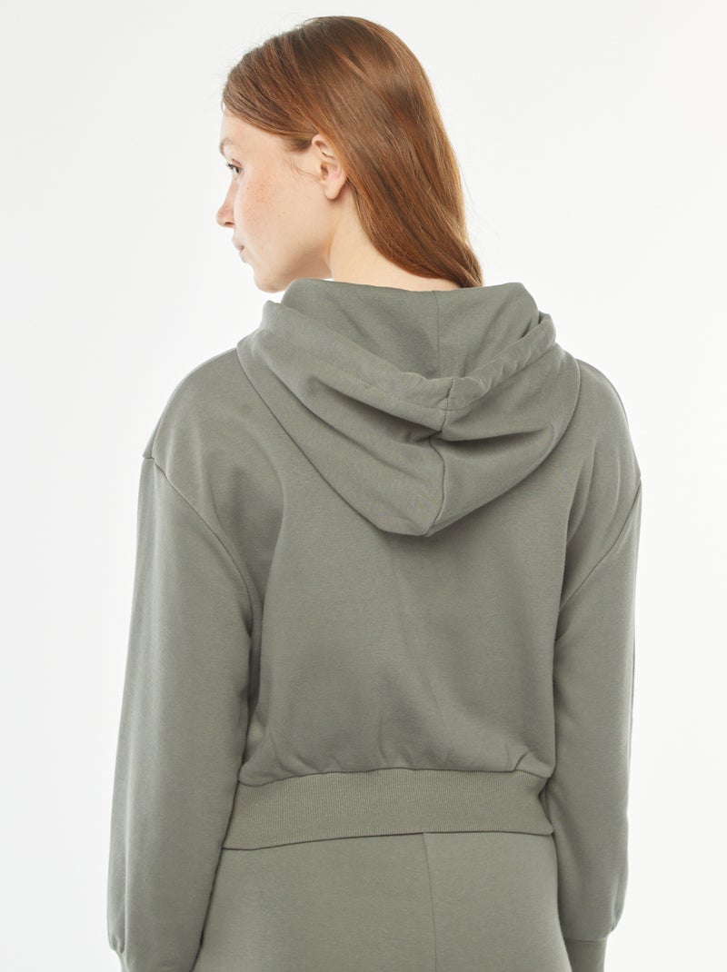 Sweatshirt cropped com capuz Verde - Kiabi