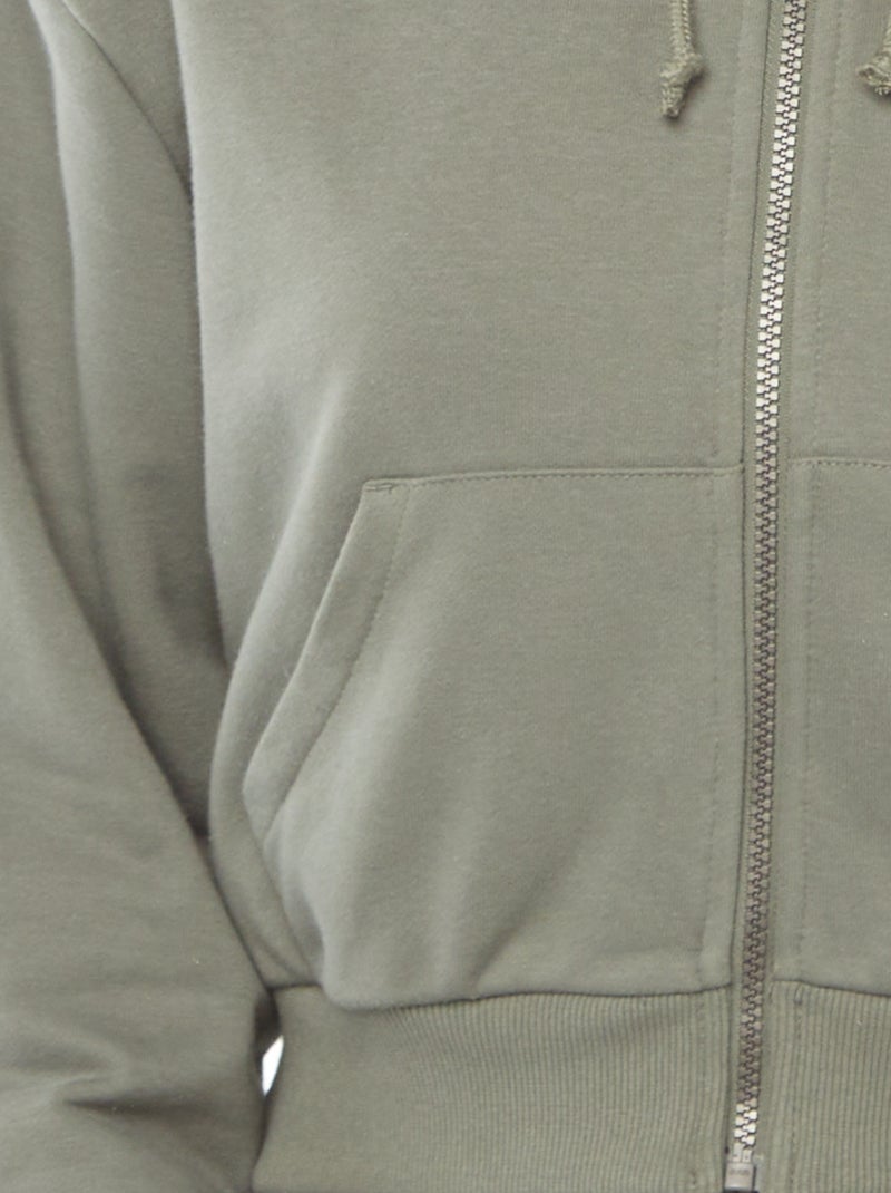 Sweatshirt cropped com capuz Verde - Kiabi