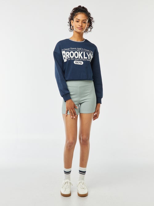 Sweatshirt cropped com inscrição americana - Kiabi