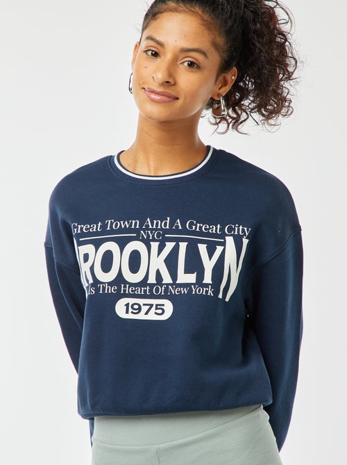 Sweatshirt cropped com inscrição americana - Kiabi
