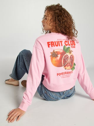 Sweatshirt cropped de gola redonda