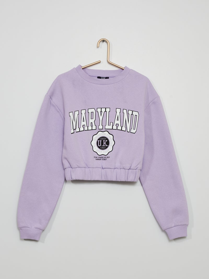 Sweatshirt cropped tipo campus VIOLETA - Kiabi