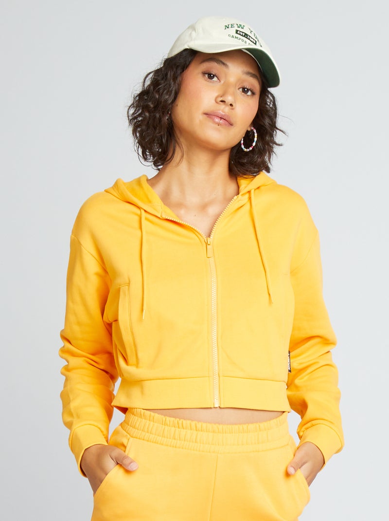 Sweatshirt curta com capuz BRANCO - Kiabi