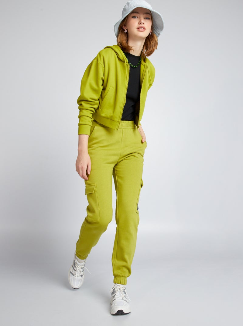 Sweatshirt curta com capuz CAQUI - Kiabi