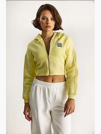 Sweatshirt curta com capuz e fecho de correr lucci