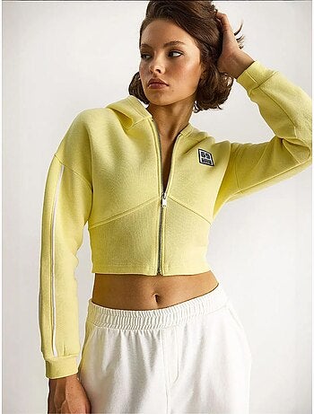Sweatshirt curta com capuz e fecho de correr lucci